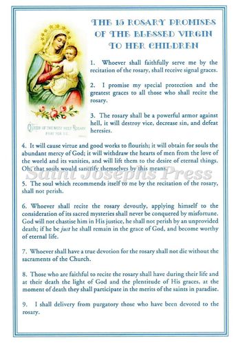 Fifteen Rosary Promises Deluxe Card