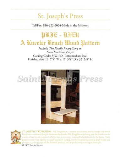 Prie-Dieu (Kneeler Bench) Wood Pattern