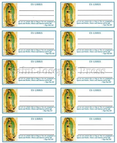 Our Lady of Guadalupe Bookplate Stickers