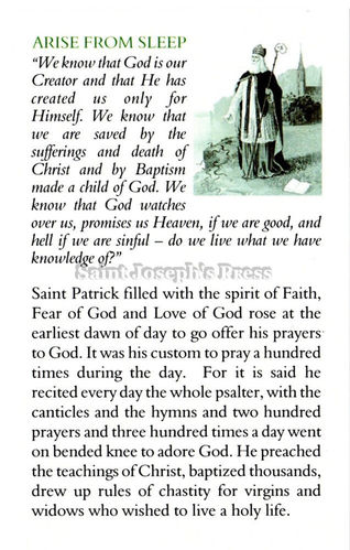 St. Patrick Arise From Sleep Prayer Card