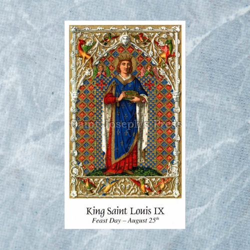 St. Louis IX Holy Card