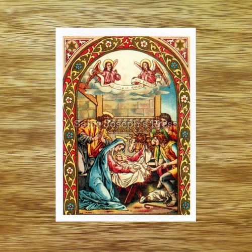 Nativity Scene Christmas Holy Card