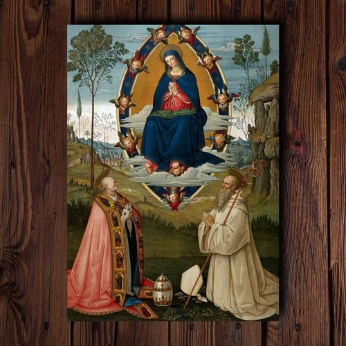 The Blessed Virgin in Glory with St. Gregory & St. Benedict Print