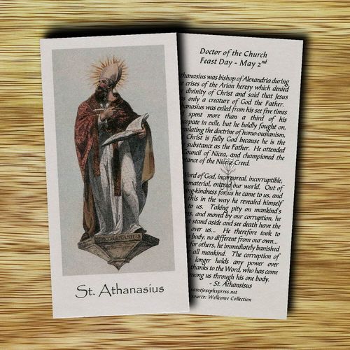 Saint Athanasius Holy Card - Doctor of the Church